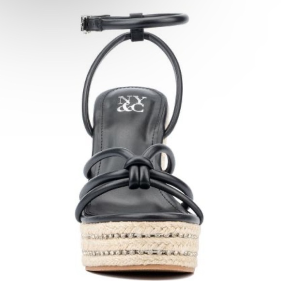 🌸NEW YORK & COMPANY🌸 Electra Rhinestone Embedded Wedge Sandal Size: 10 - Picture 3 of 13